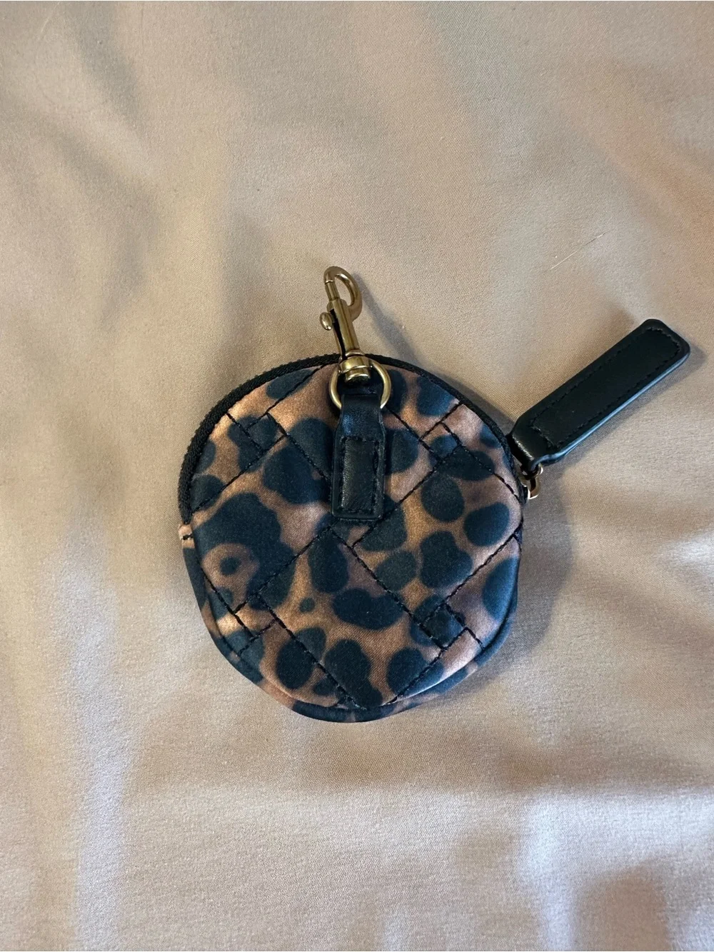Kurt Geiger Leopard Print Quilted Hobo with Gold Chain